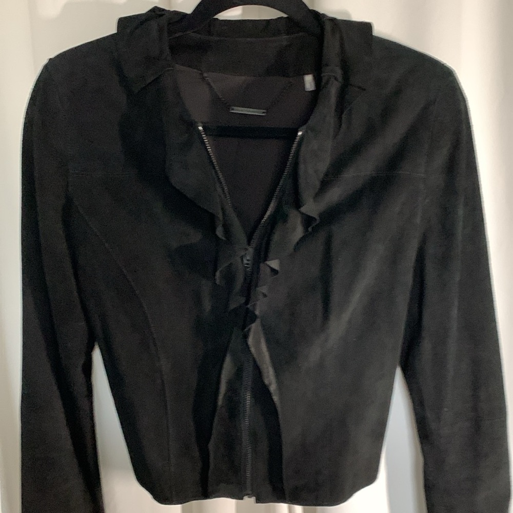 Elie Tahari Suede Cropped Jacket